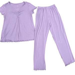 Coquette Purple Lounge Set Lettuce Hem Wiwi Size S